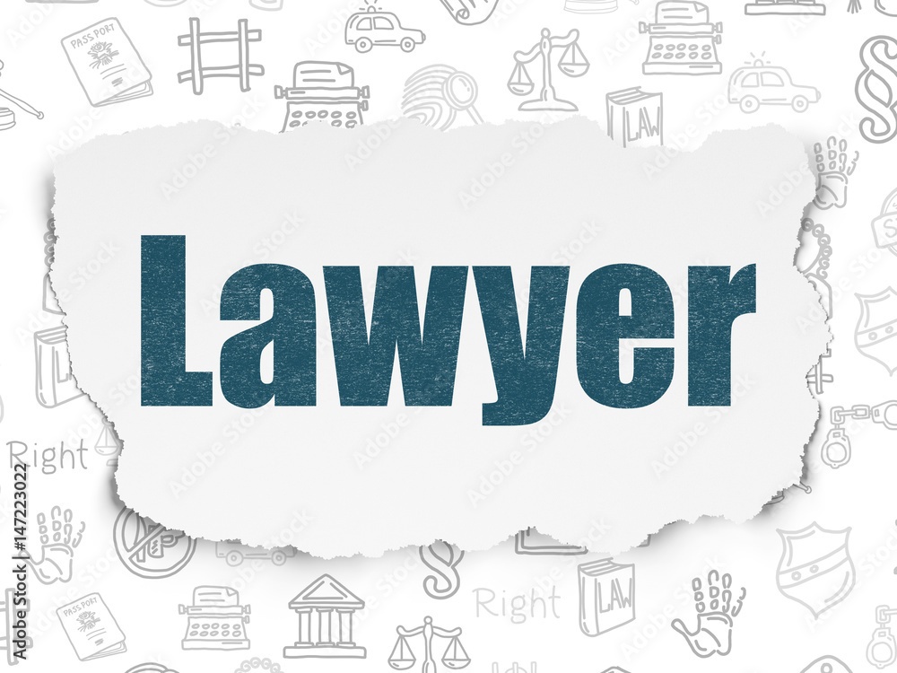 Law concept: Lawyer on Torn Paper background