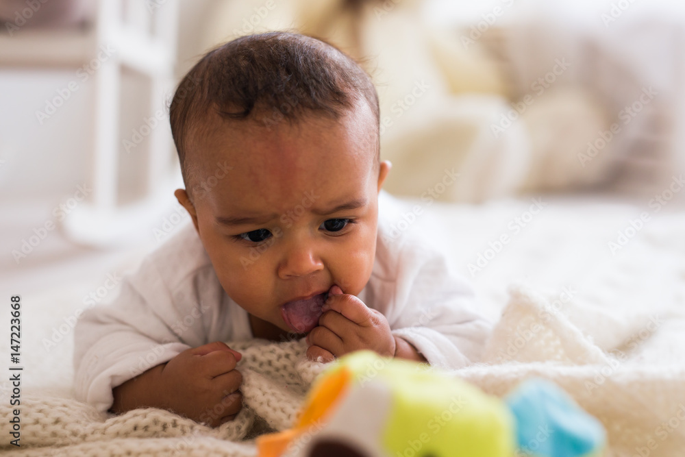 Adorable little african american baby boy smiling - Black people Adorable little african american baby boy smiling - Black people