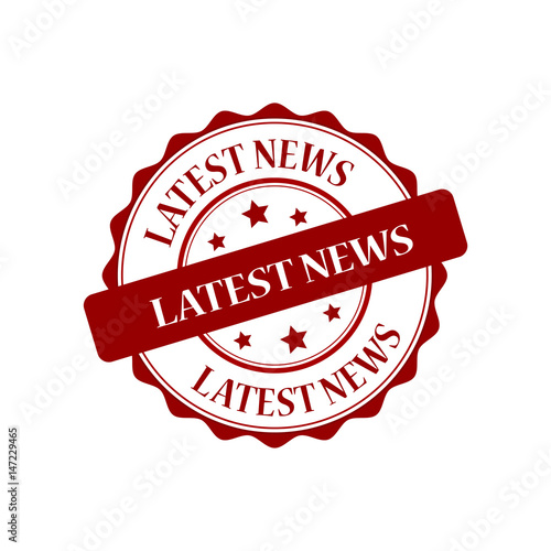 Latest news red stamp illustration