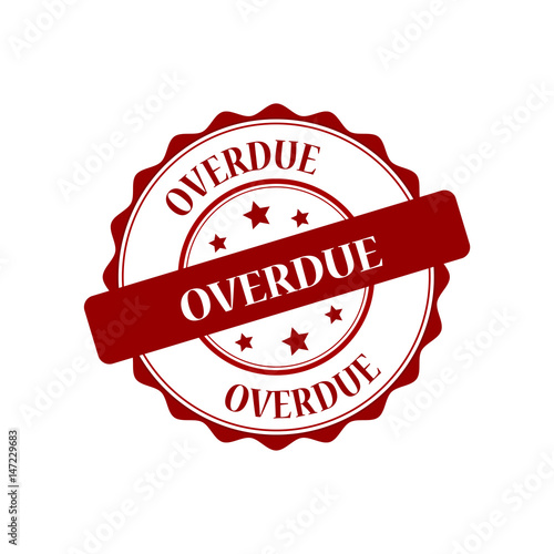 Overdue red stamp illustration