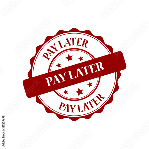 Pay later red stamp illustration