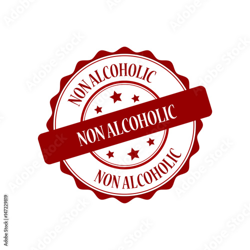 Non alcoholic red stamp illustration