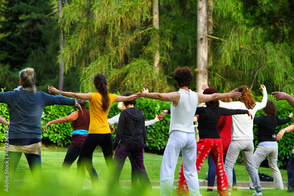 Qigong in the park Stock Photo Adobe Stock
