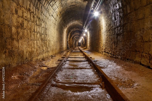 Bilde på lerret Mine Shaft with Rail