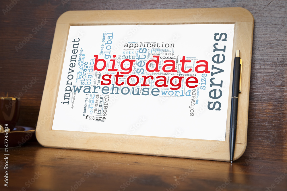 Obraz premium blackboard with big data word cloud