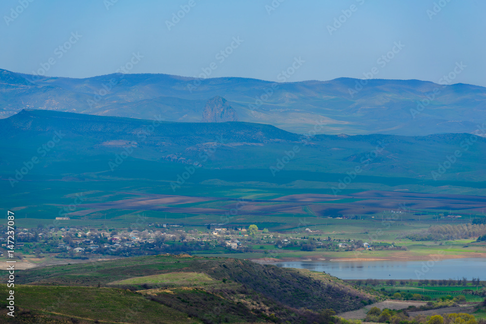 Amazing view Aghstev reservoir, on Armenian-Azerbaijan state border Amazing view Aghstev reservoir, on Armenian-Azerbaijan state border