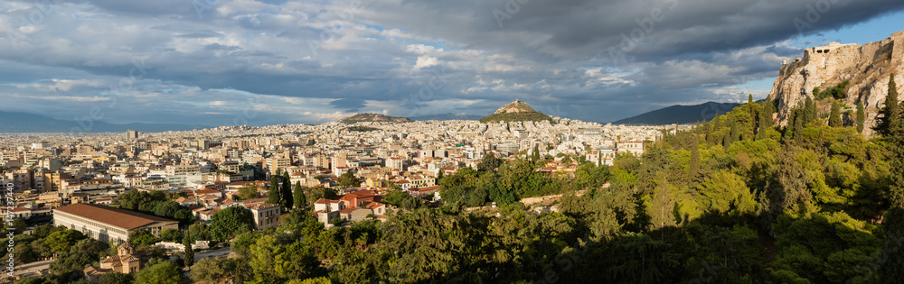 Cityscape of Athens and Lycabettus Hill, Greece. Athens is the capital and largest city of Greece