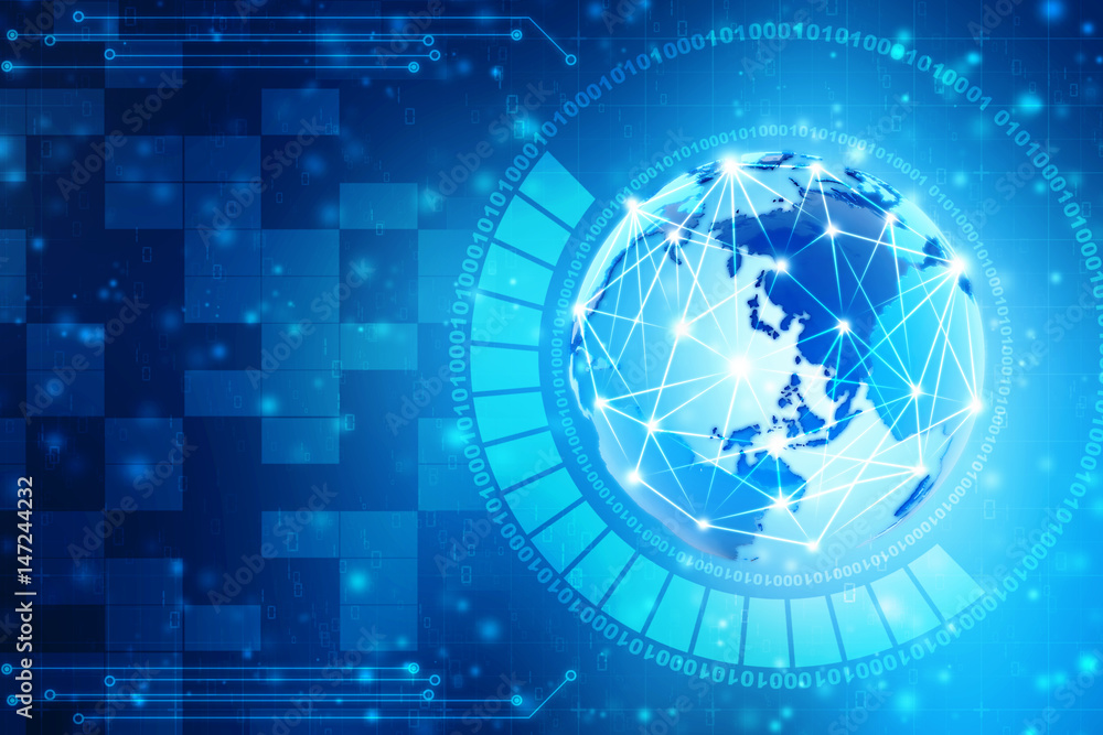 globe internet connecting, Digital Abstract technology background, 3d rendering globe internet connecting, Digital Abstract technology background, 3d rendering