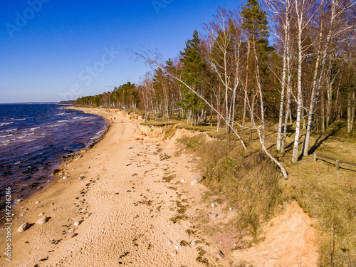 Fototapeta Naklejka Na Ścianę i Meble -  drone image. aerial view of baltic beach area