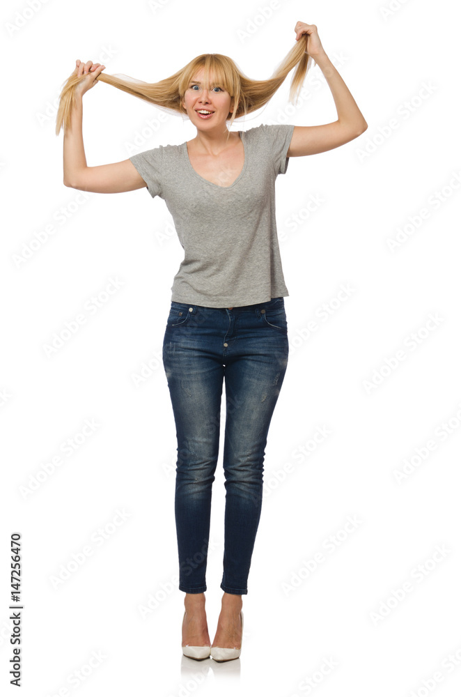 Nice woman model isolated on the white background Nice woman model isolated on the white background