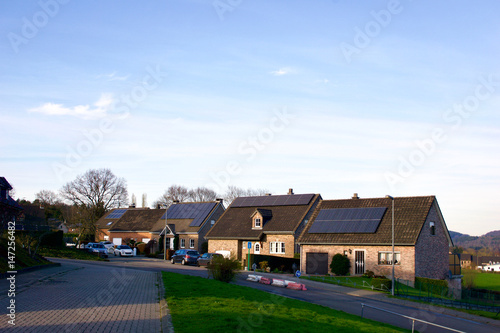 Photovoltaics on the roof of a residential building for alternative energy production