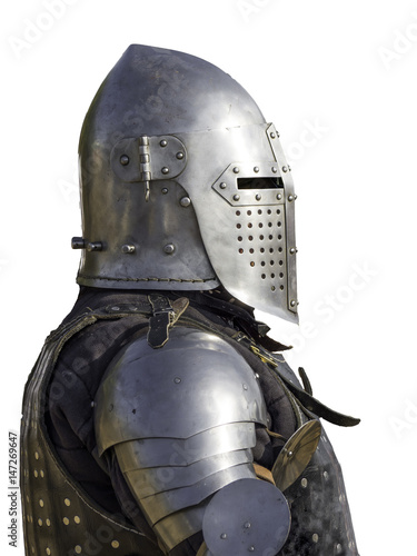 Side view of medieval knight
