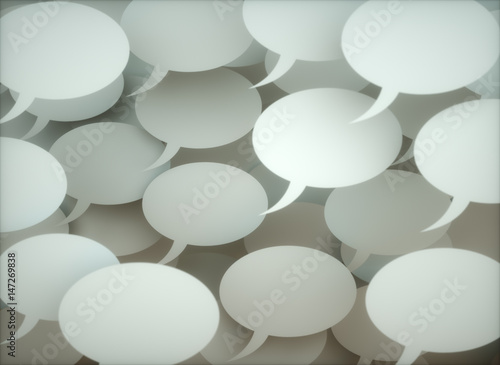 3D illustration. Background image with talk balloons. Image with depth of field.