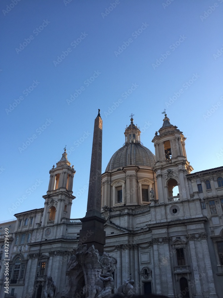 Chiesa di Piazza Navona e obelisco, Roma, Italia