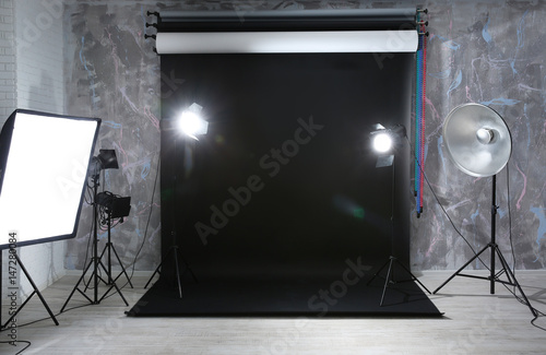 Modern photo studio interio...
