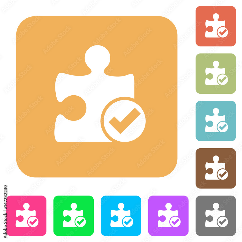 Plugin ok rounded square flat icons