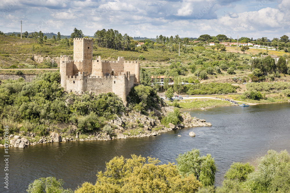 Castle of Almourol in the middle of Tagus River,  Vila Nova da Barquinha, district of Santarem,  Portugal