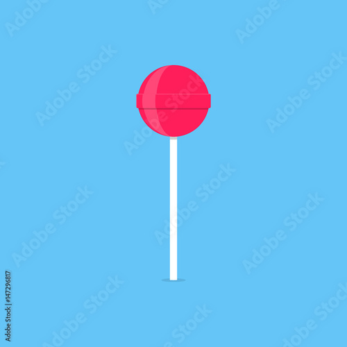 Lollipop flat style isolated on blue background
