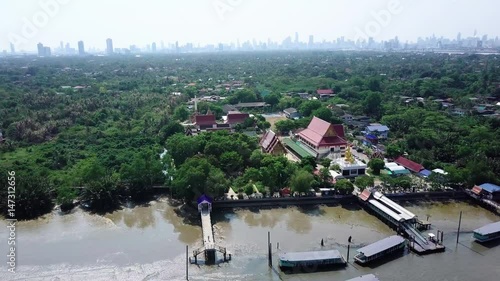 Aerial view from a drone of Bang Krachao (Bangkajao) - Bangkok's Green Lung
 photo