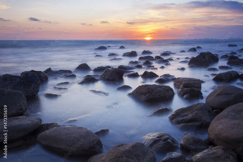 Sunset at Lanta Island, south of Thailand