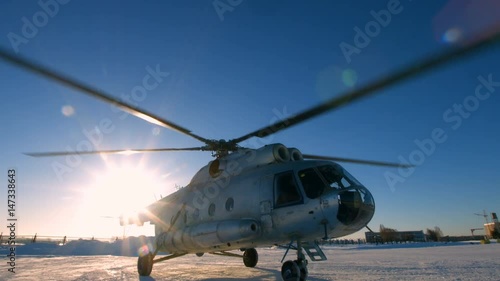 Mi-8 helicopter during the parking
