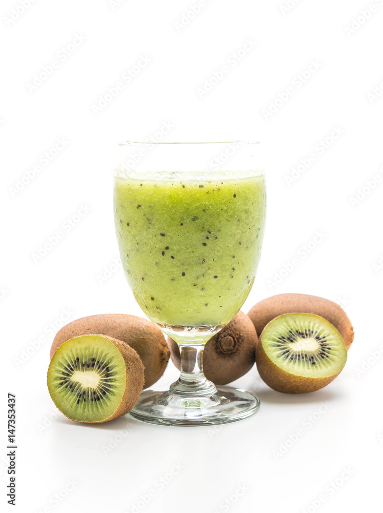 kiwi smoothie on white background kiwi smoothie on white background