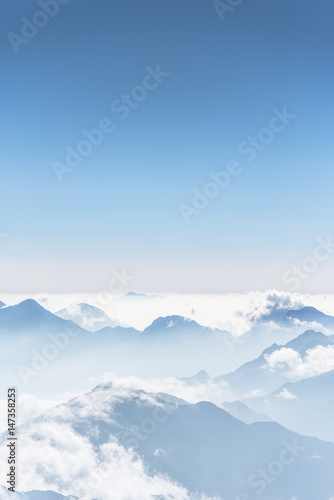 Wallpaper Mural Beautiful mountain ridge in the clouds - Fansipan Mountain in Vietnam Torontodigital.ca