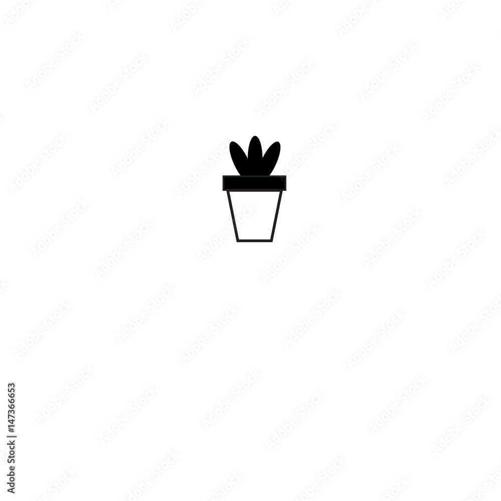 Vector black and white plant Vector black and white plant