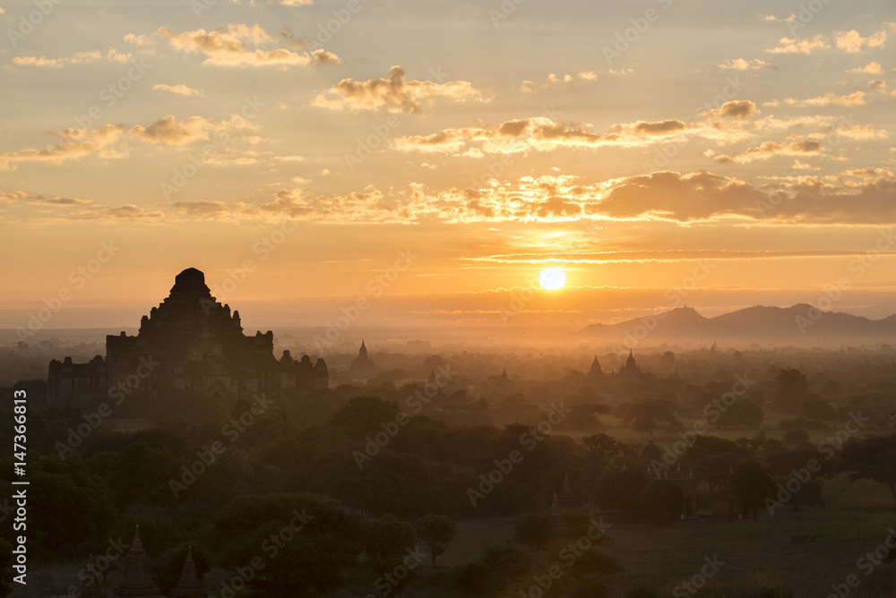 Thousand Pagodas Field at Sunrise, Bagan, Myanmar