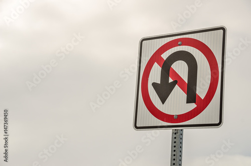 No U-turn Sign 