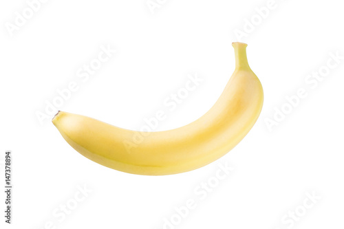 One banana on a white background