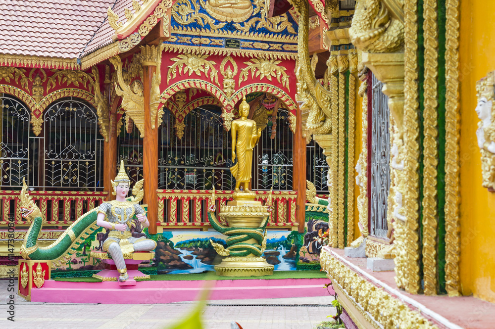 The details of Wat Si Muang Buddhist temple in Vientiane, Laos