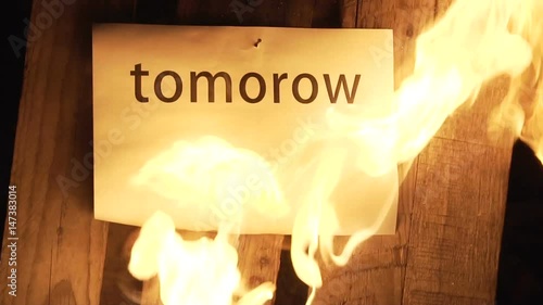 flaming word tomorow photo