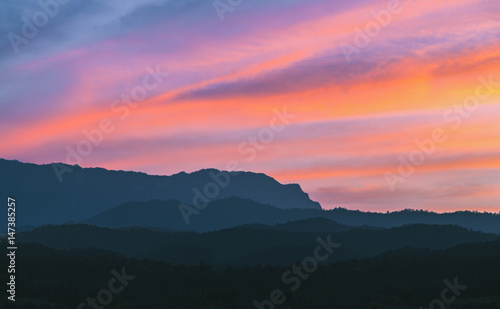 Mountain with sweet sky