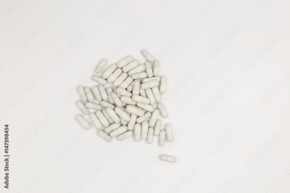 Capsule on white texture
