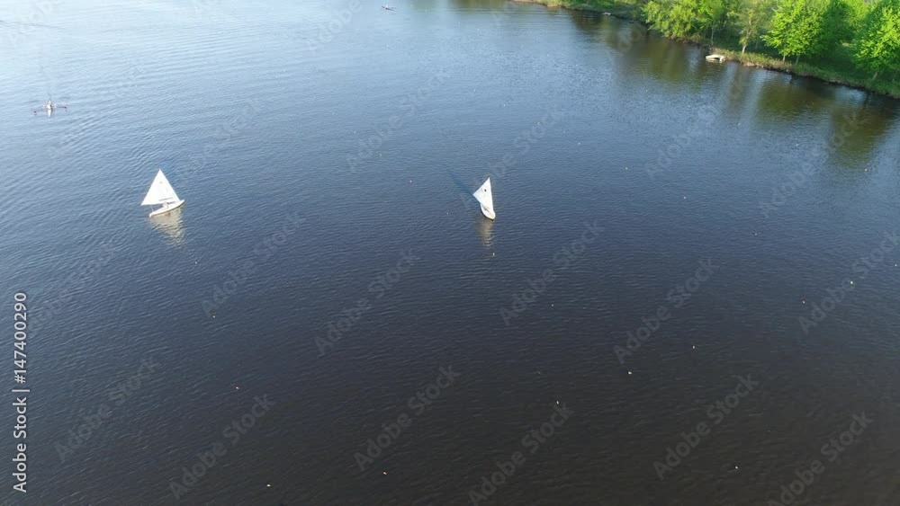 Aerial View Cooper River Boating Rowing Pennsauken New Jersey Aerial View Cooper River Boating Rowing Pennsauken New Jersey