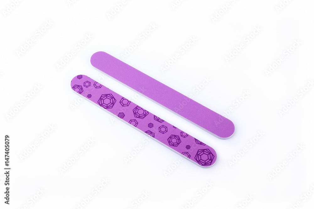 flexible Emery board used in manicures and pedicures - beauty product isolated on white background. flexible Emery board used in manicures and pedicures - beauty product isolated on white background.