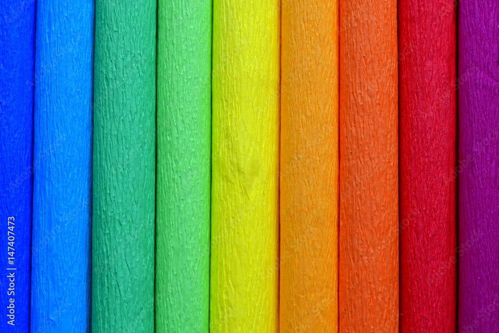 Abstract color background from several rolls of crepe paper - obrazy, fototapety, plakaty 