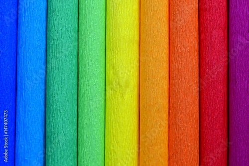 Abstract color background from several rolls of crepe paper