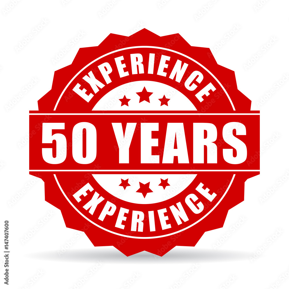 50 years experience vector icon