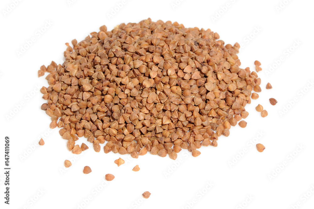 Pile of Buckwheat Isolated on White Background Pile of Buckwheat Isolated on White Background