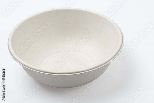 Biodegradable bowl isolated on white with clipping path