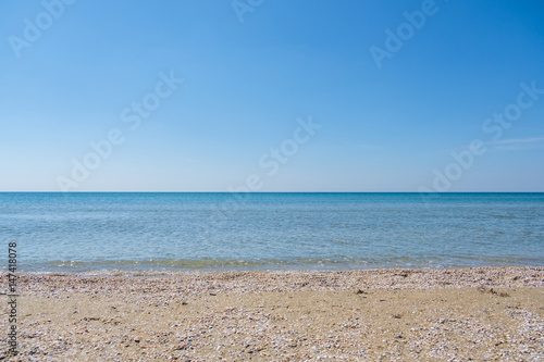 sun of summer time on sky and sand of beach