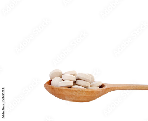 Isolated on white tablets dummy placebo medicine.