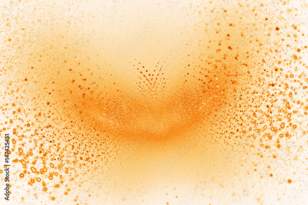 Abstract orange sparkles on white background. Fantasy fractal art. 3D rendering. Abstract orange sparkles on white background. Fantasy fractal art. 3D rendering.