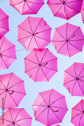 pink umbrellas background 