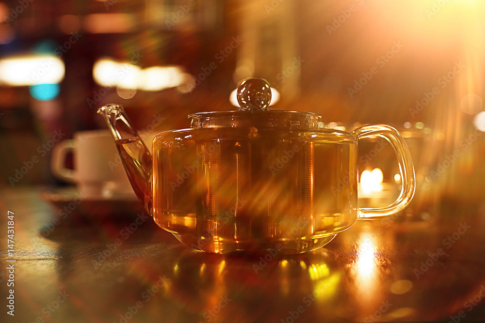 Tea and dish for dinner Tea and dish for dinner