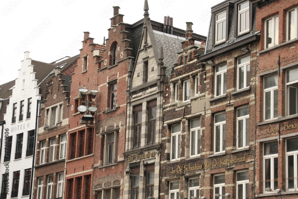 Häuserreihe in Antwerpen, Belgien