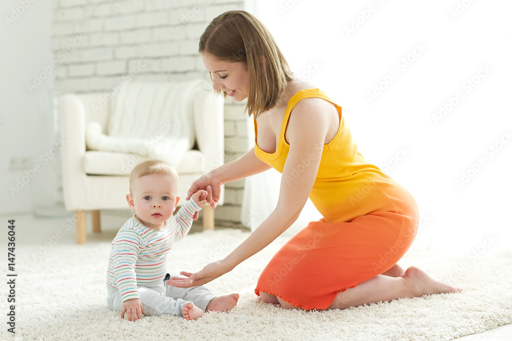 Woman playing with baby Woman playing with baby