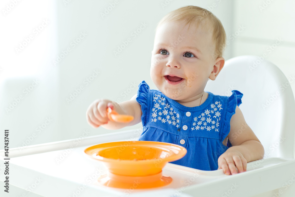 A little baby eats A little baby eats